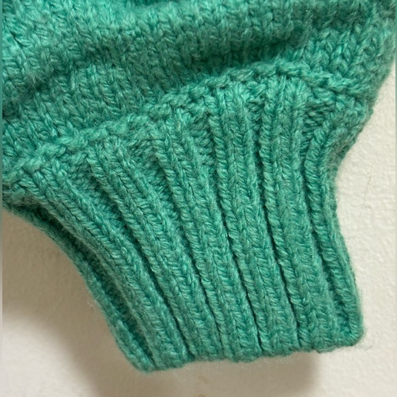 Zara Mint Green Girls Quilted Chunky Knit Swaeter Size 9-10 Years - Picture 5 of 6